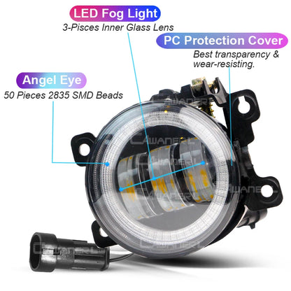 For Mitsubishi Outlander 2006-2019 X 30W H11 Angel Eye Fog