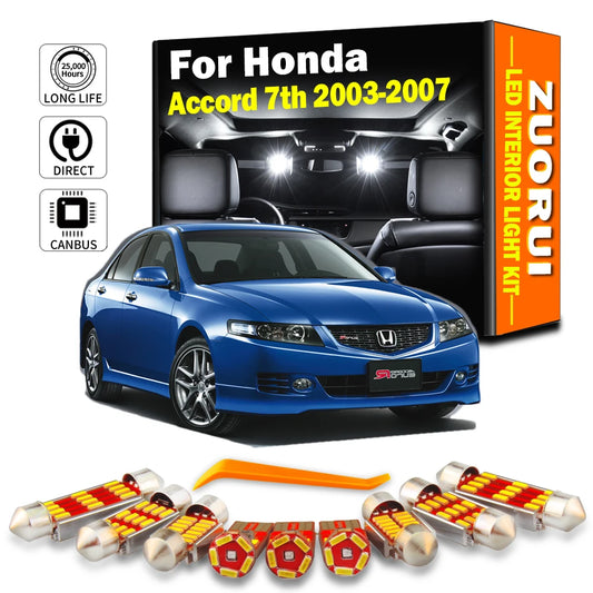 For Honda Accord 7 Vii Mkvii Zuorui 17PCS Canbus Interior Map