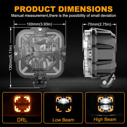 2PCS Work Lampshade Truck Jeep Off Road SUV Utv