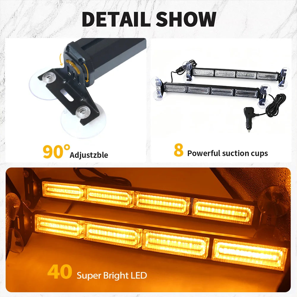 In Emergency Strobe Traffic Advisor Bar Amber White Warning