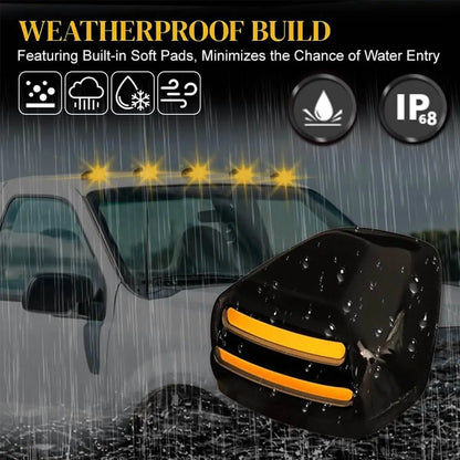 5PCS Smoke Cab Roof Marker Running Amber Ford 1999-2016