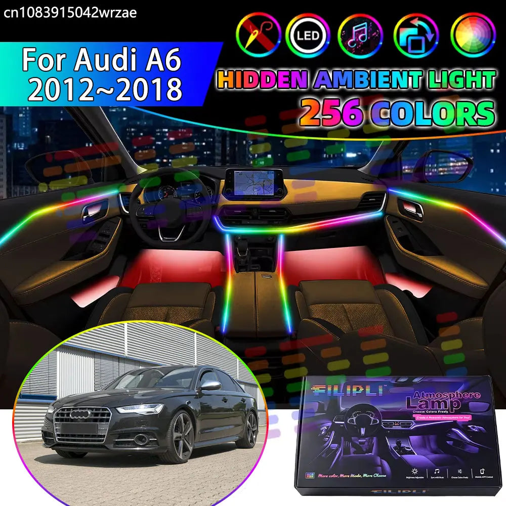 For Audi A6 2012~2018 4G C7 2013 RGB Interior Ambient Strips
