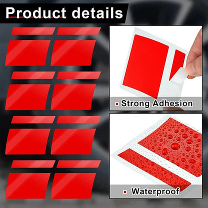 4PCS Interior Stickers Reflective Wheel Rims Vinyl Sticker Hash