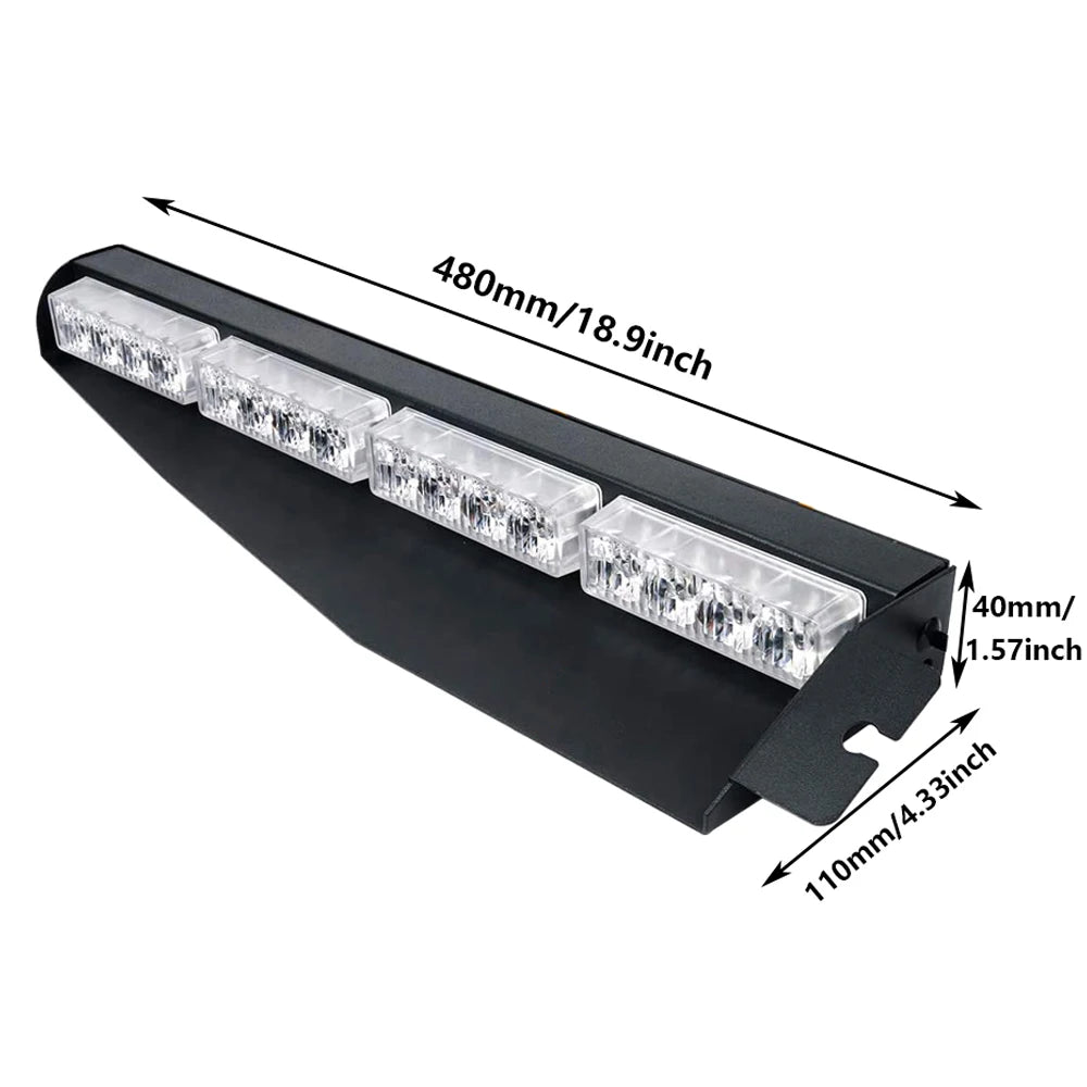 For Flash Lamp Windshield Bar 2PCS Visor Strobe Bars Front