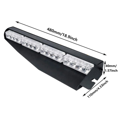 For Flash Lamp Windshield Bar 2PCS Visor Strobe Bars Front