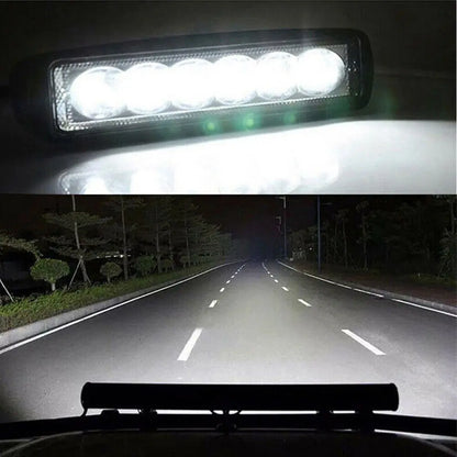 2PCS 18W Work Drl Spotlight Bright Offroad SUV Truck