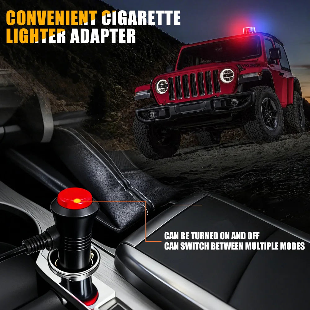 360 Rotating Strobe 240LED Magnetic Warning Flashing 12-24v