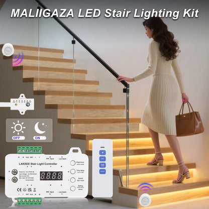 Maliigaza Stair Motion Sensor Cob Strip Night Step Lighting