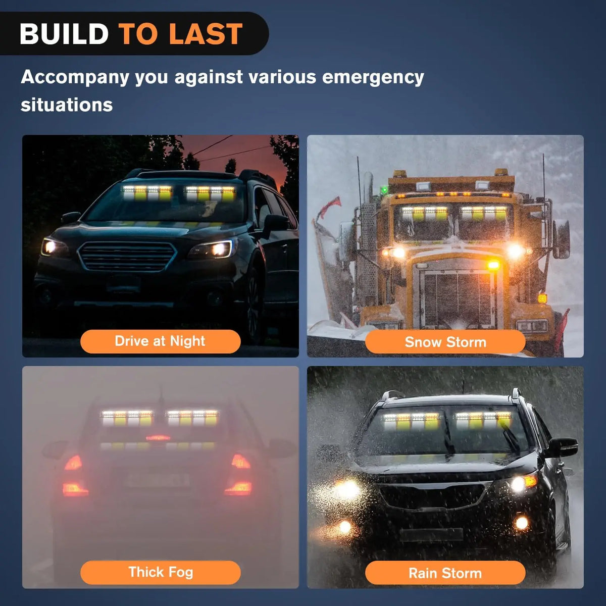 For Emergency Flash Warning Lamp Windshield In Strobe Bar Modes