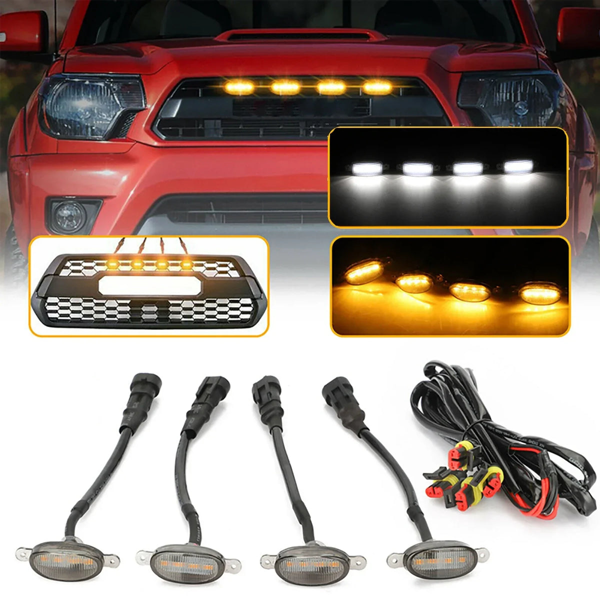 For Off Road Trunk Grille Smoked Amber White Grill Lighting
