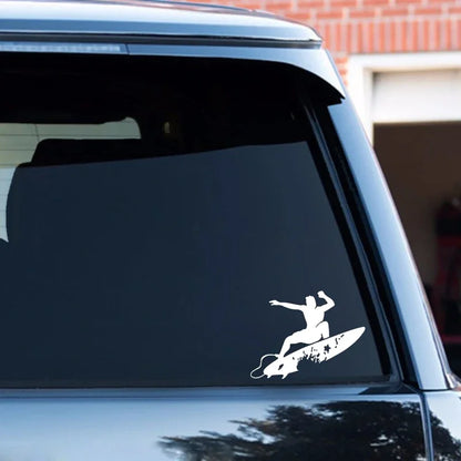 Funny Surfing Wave Hawaii Decor Sticker Vinyl Silhouette Extreme