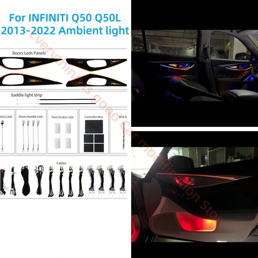 For Infiniti Q50 Q50L 2013-2022 LED Fit Ambient Interior