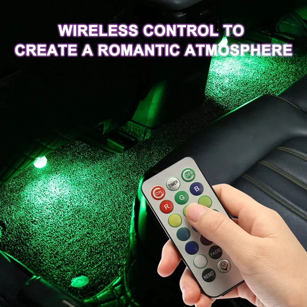 For Auto Roof Foot Atmosphere Lamp 1SET Remote Control Interior