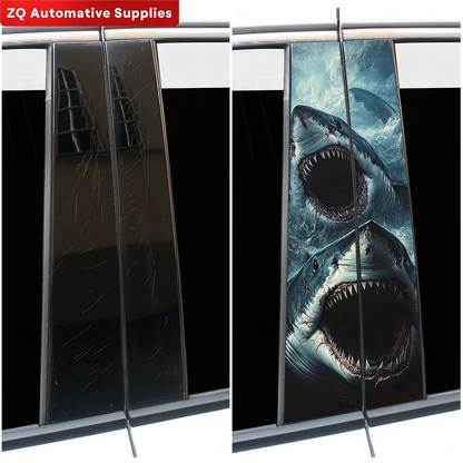 Huge Shark Megalodon Stickers b-pillar Vinyl Decals Door Pillar