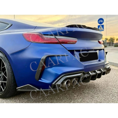 For BMW M8 F91 F92 F93 Dry Carbon Fiber Rear Bumper Spoiler Side