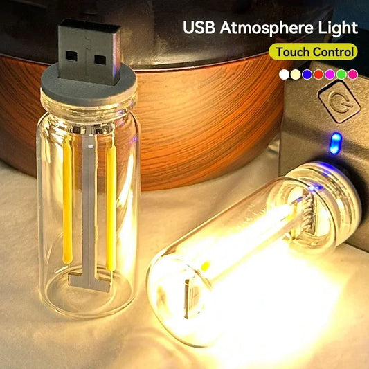 USB Night Touch Dimmable Filament Portable Lighting Plug Play