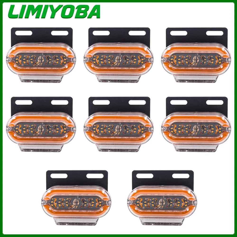 8PCS 24V Amber Side Marker Signal Modes External Warning