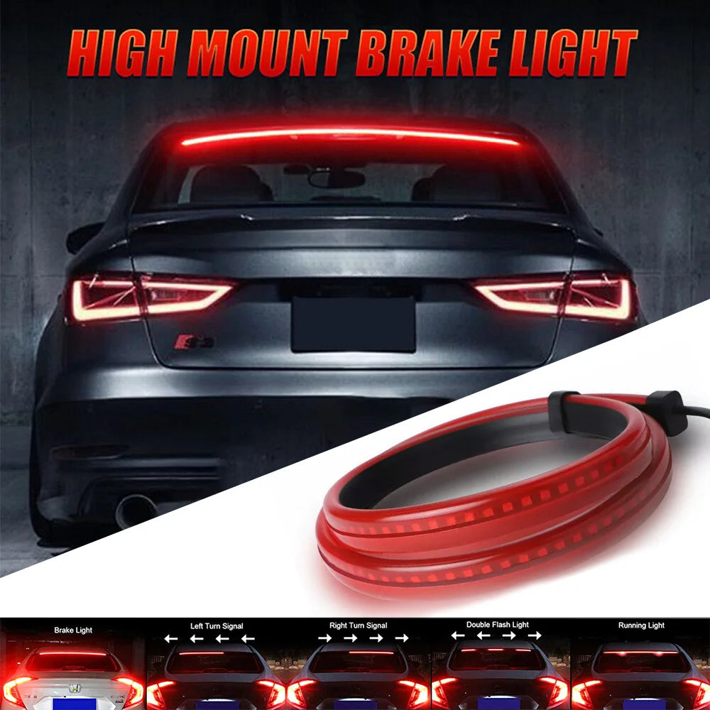 Rear Brake Strip Mount Stop Turn Signal Running Warning