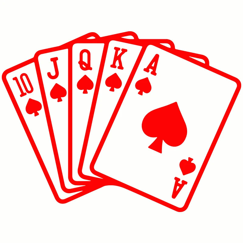 Sticker Fashion Classic Modern Poker Pattern Motorcycle