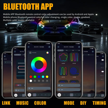 30CM RGB Headlight Strip APP Control Dreamcolor Drl Tube