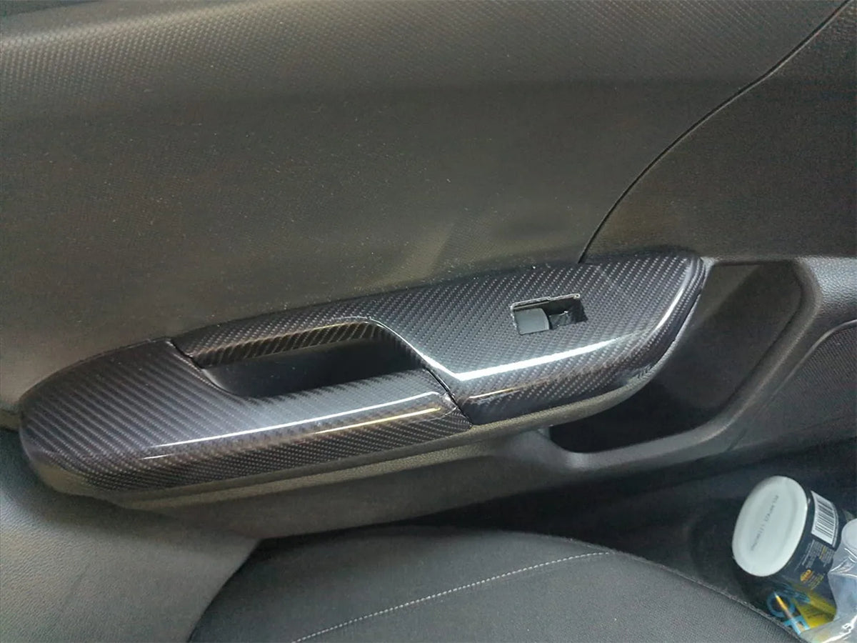 Grey 6D Carbon Fiber Vinyl Wrap Film Roll Door