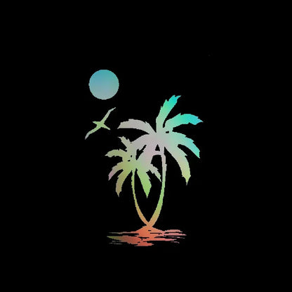 Stickers Interesting Sun Palm Tree Beach Vinyl Decals Motorcycle