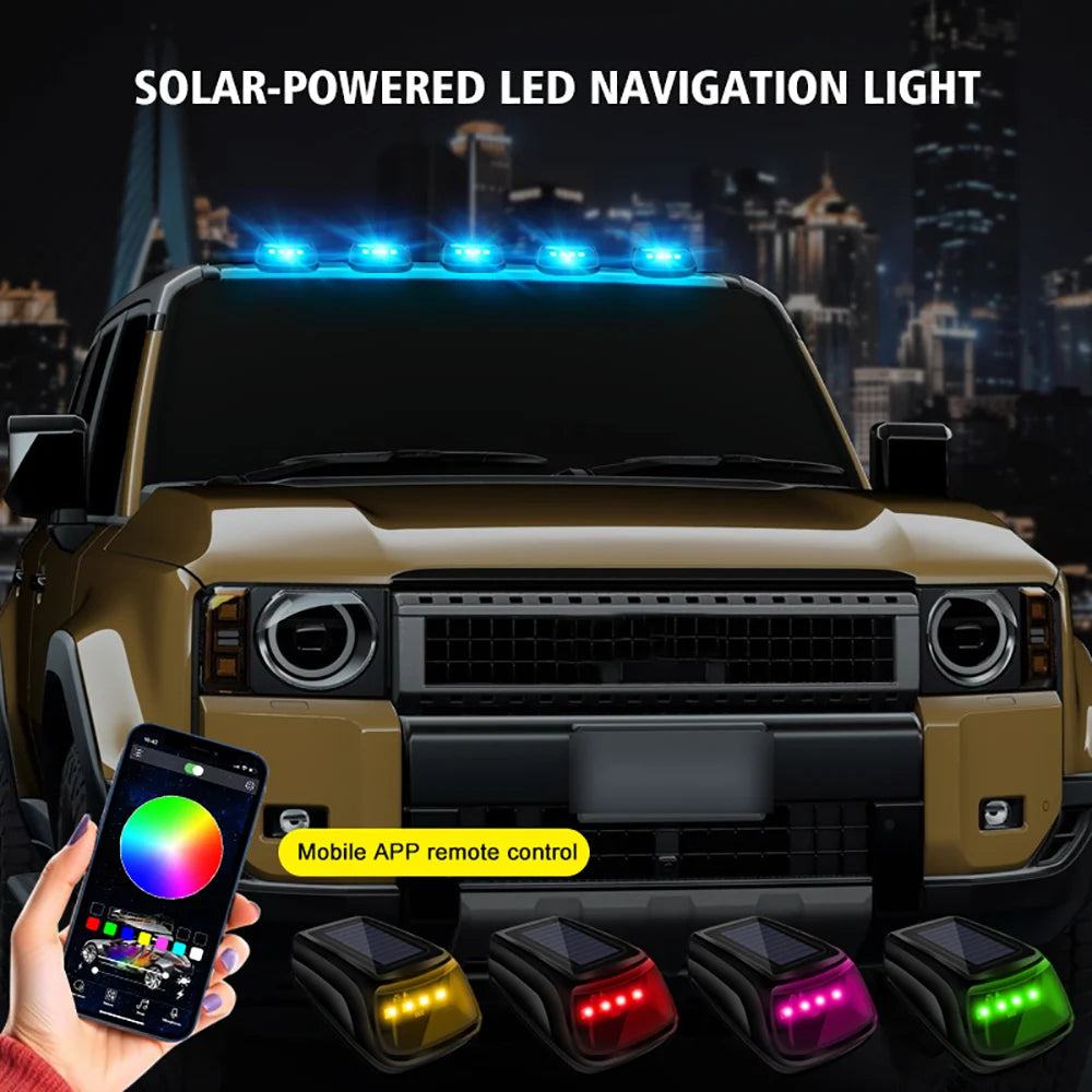 5PCS APP Remote Roof Upgrade RGB Cab Trucks Wireless