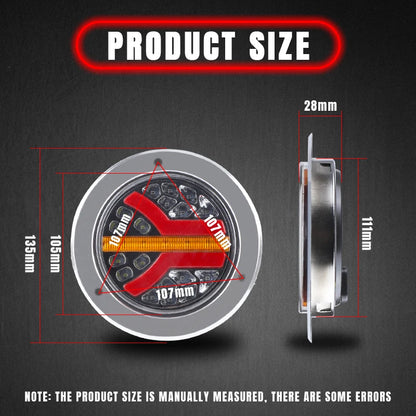 For Trailer Boat Pickup Inch Round Brake Tail hi-lo Stop Drl