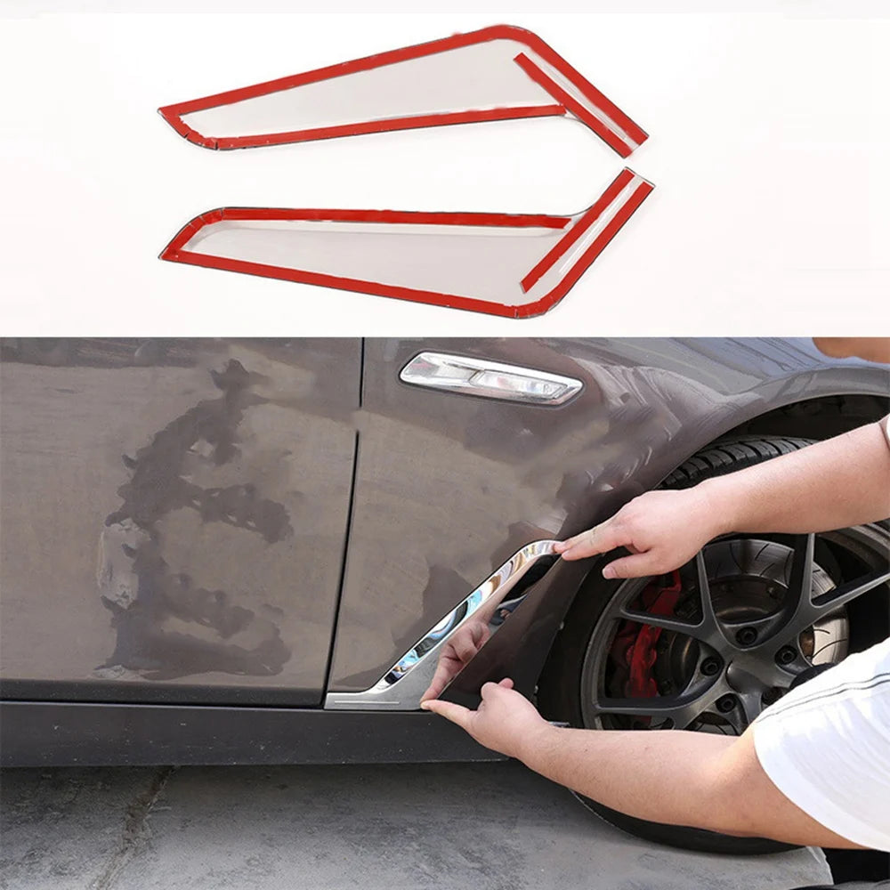 Super 1pair Chrome Stainless Steel Side Fender Trim for-bmw