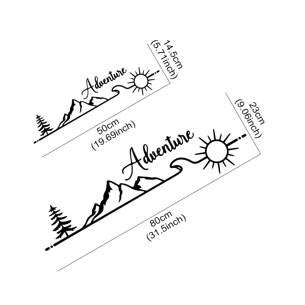 Adventure Mountain Forest Sun Cartoon Vinyl Decal Stickers Cars