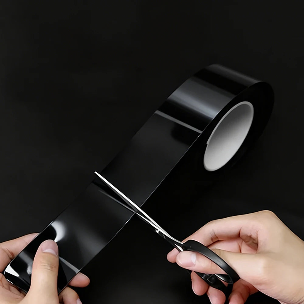 10CM 10M Glossy Black Sticker Paste Protective Strips Door