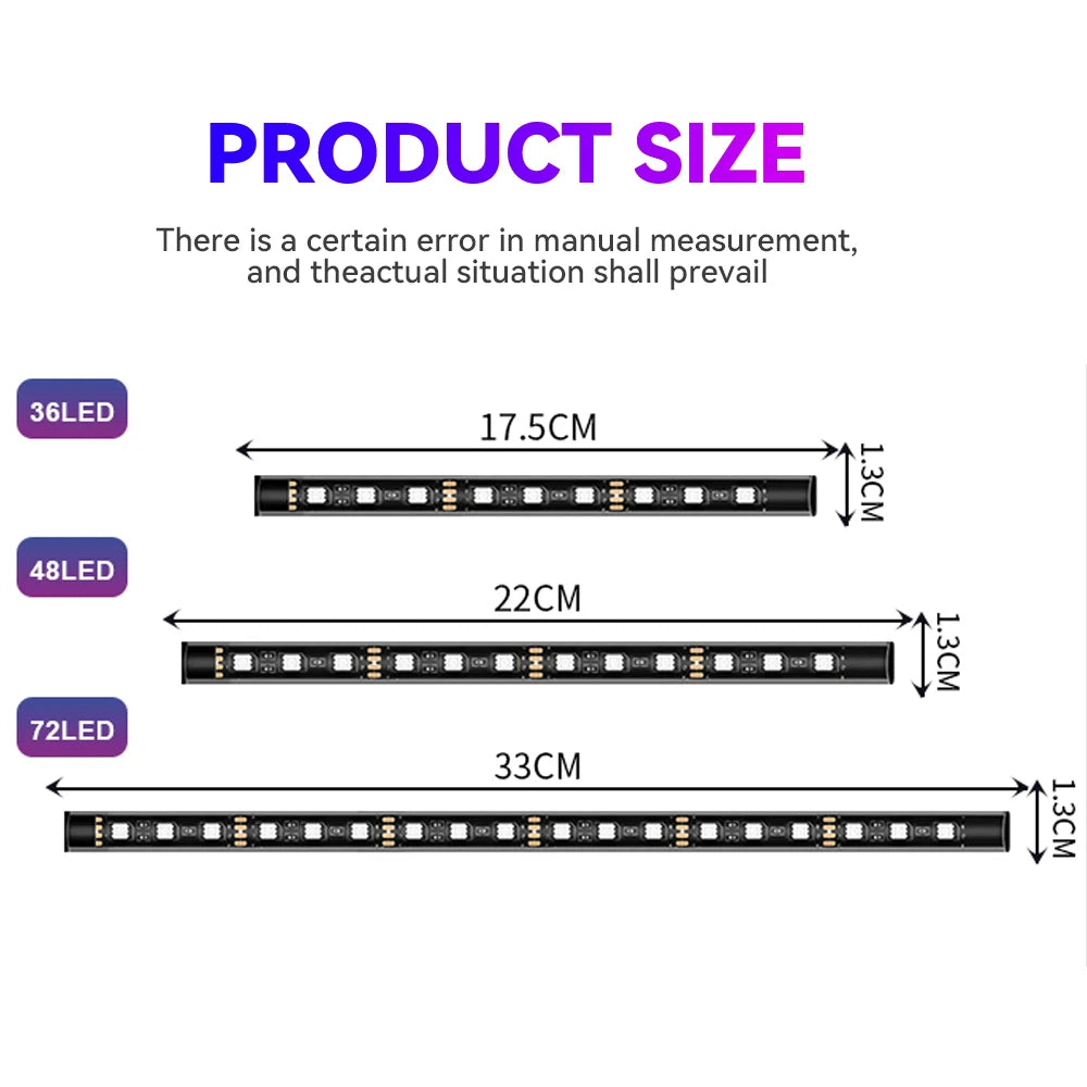 48 RGB Foot Ambient USB Cigarette Interior Strip Bar