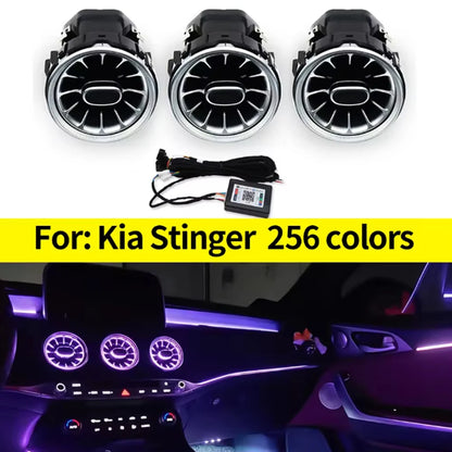 For Kia Stinger Front Turbine Air Vent Atmosphere APP Controlled