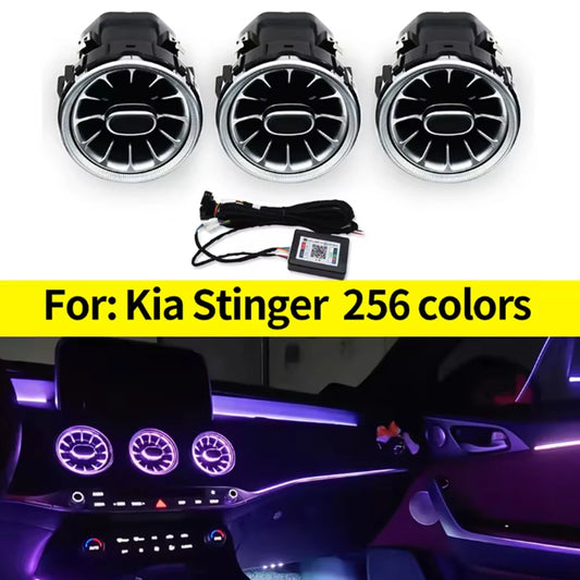 For Kia Stinger Front Turbine Air Vent Atmosphere APP Controlled