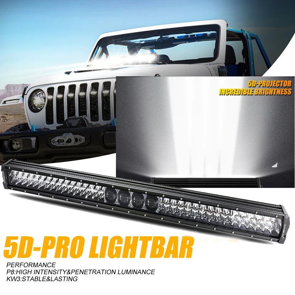 Auxbeam 12 Inch 5D Pro Series Spot Work Bar