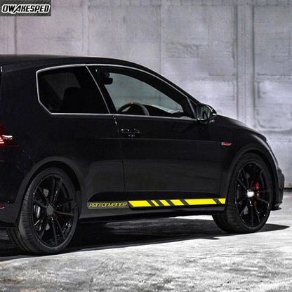 2PCS Door Side Skirt Sticker Performance Sport Stripes