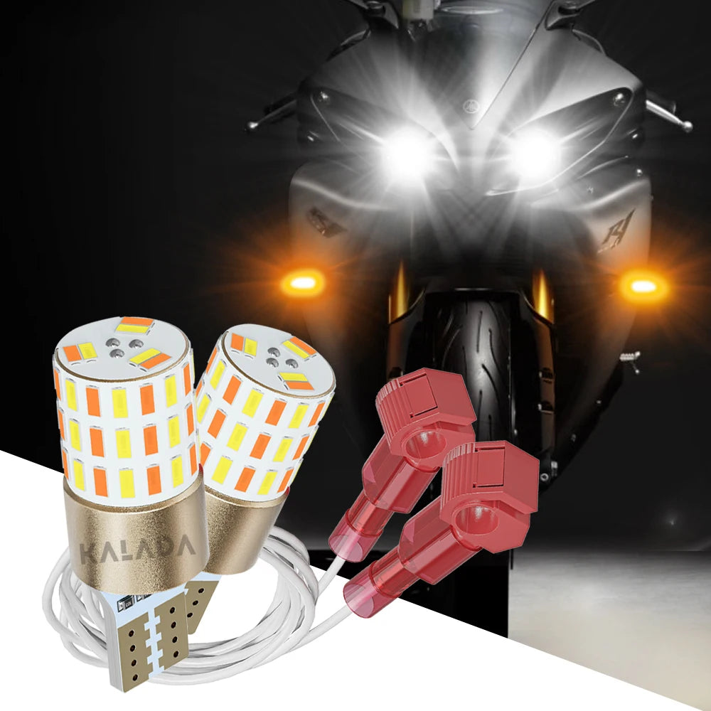 2PCS T15 W16W Motorcycle Turn Signal 3014 54SMD dual-color