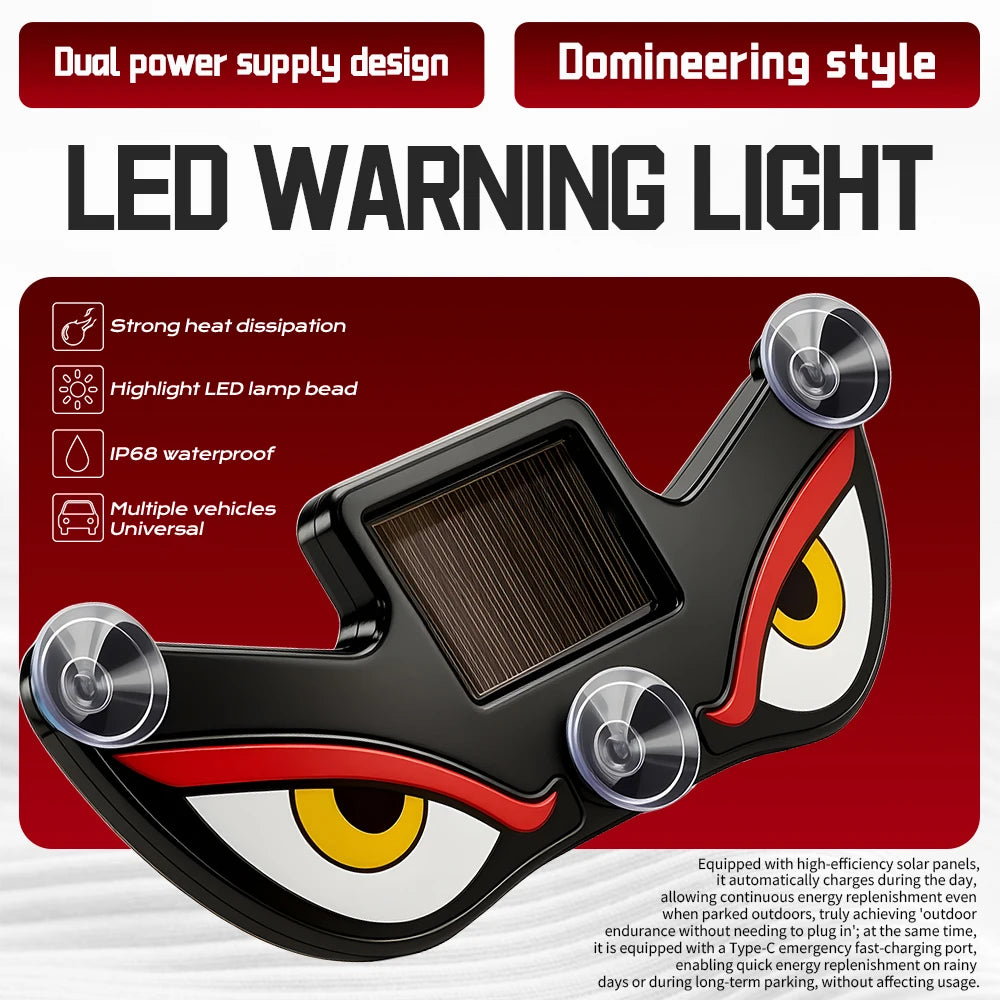 Solar Powered Windows Devil S Eye Driving Warning Flash