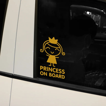Sticker Smiling Girl Pattern Princess On Board Decal Driving