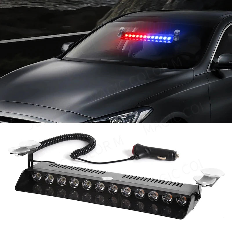 Warning Strobe 12LED Stroboscope Signal Lamps Flash Dash Vehicles
