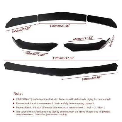 For Ford Puma BX726 2019-2026 5PCS ABS Front Bumper Lip Spoiler