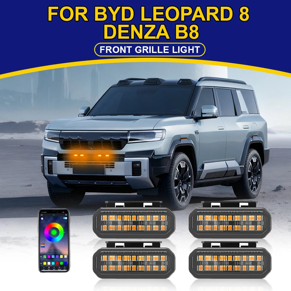For BYD Leopard 8 Denza B8 18LED Front Grille Daytime Running
