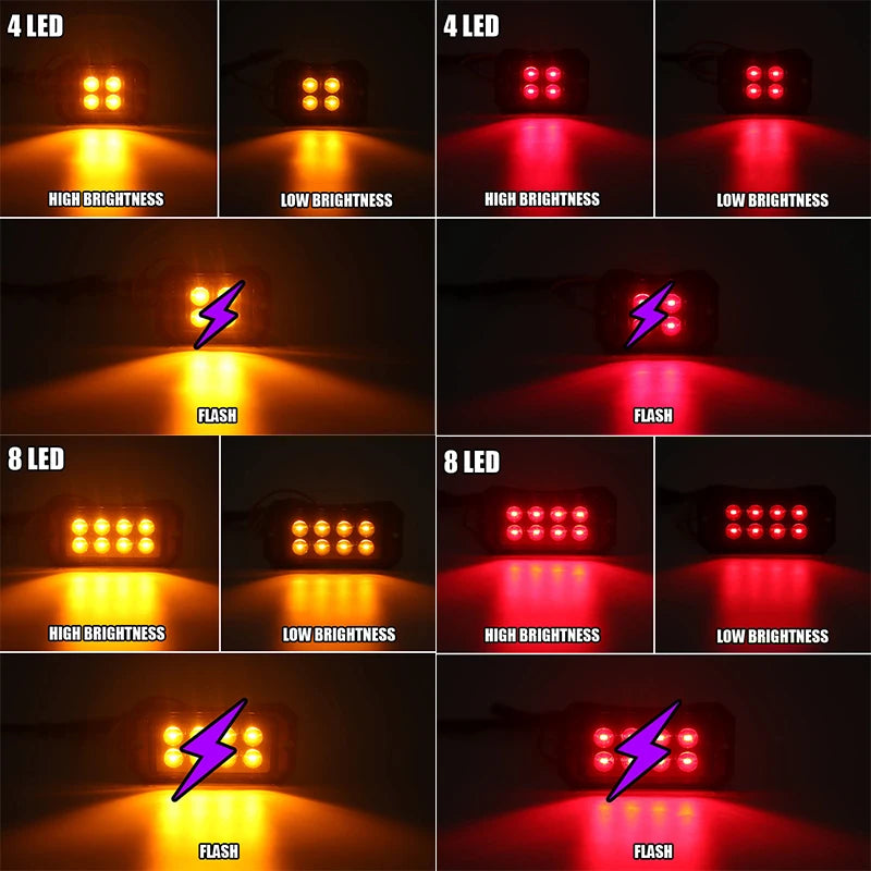 Strobe Side Marker Warning Grille Flashing MINI Bar Truck