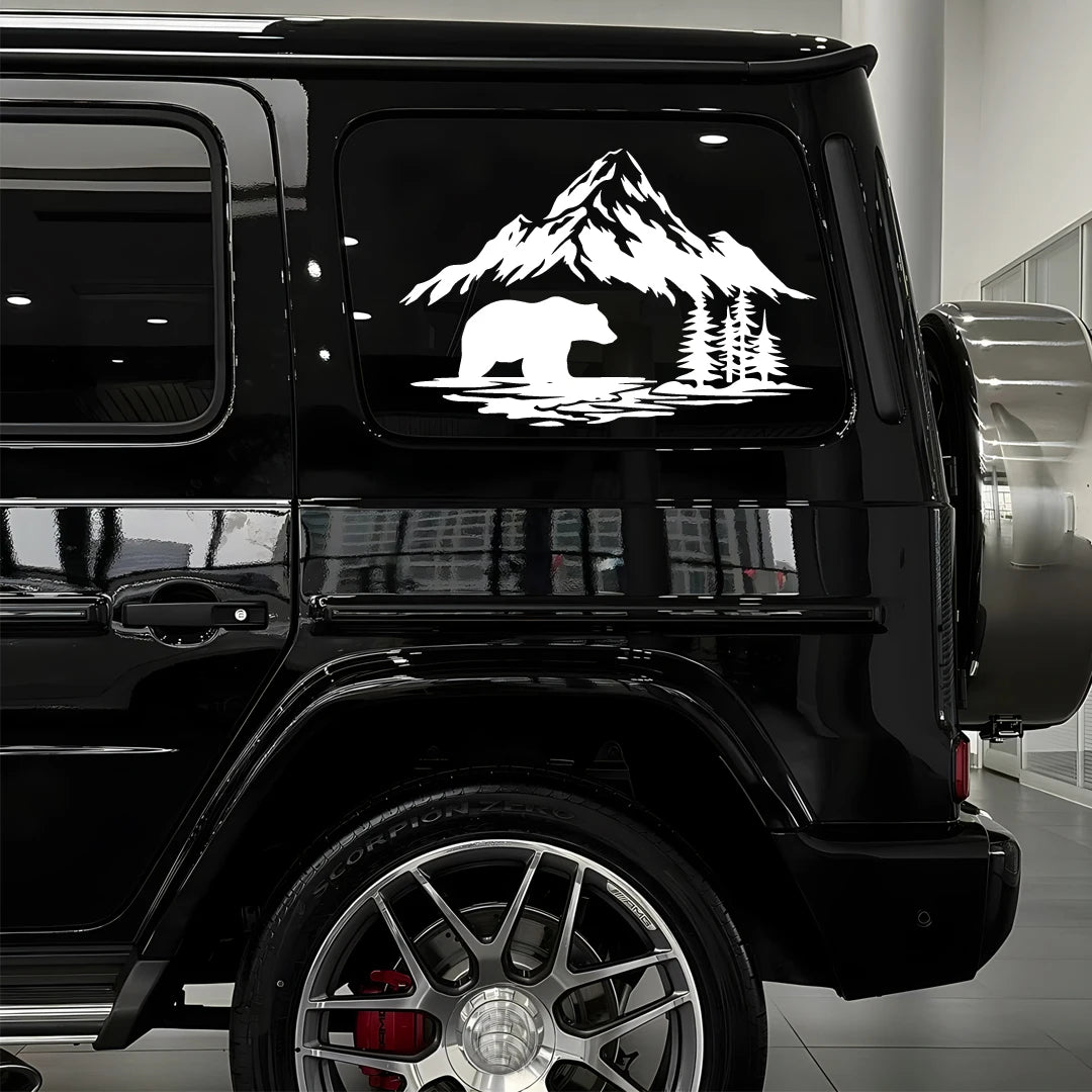 Bear Crossing Forest Adventure Pickup SUV off-road Sticker Window