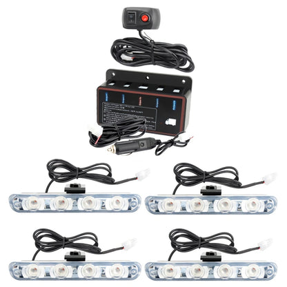 Set 12V Strobe Grille Ambulance Flashing Switch Red White