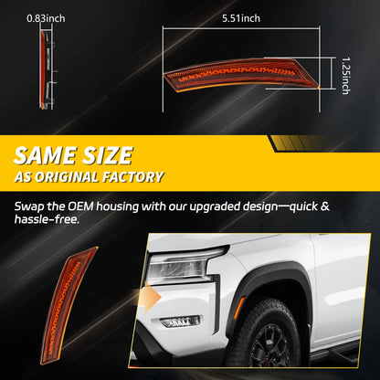 For 2022 2023 2024+ Nissan Frontier 2PCS Front Corner Side