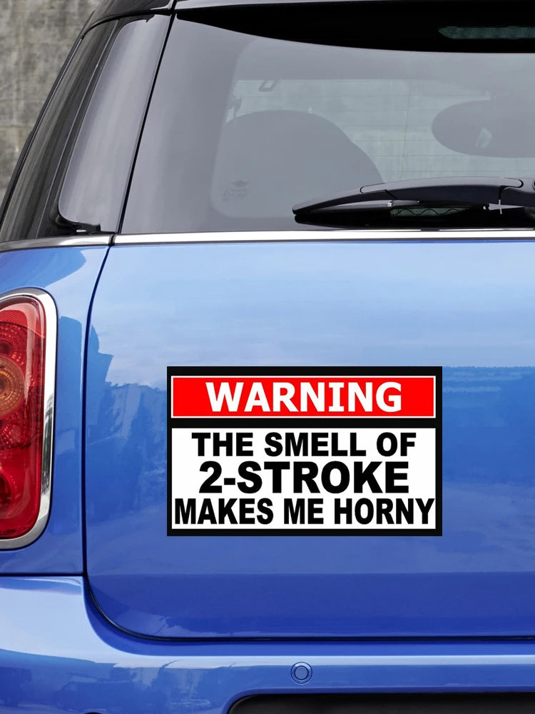 V99 Sticker Smell 2-stroke Makes Me Horny Warning Pegatinas