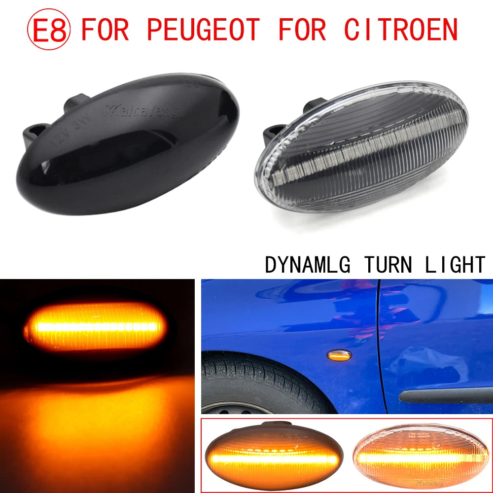 For Peugeot Citroen C1 C2 C3 Side Marker Dynamic Fender Turn