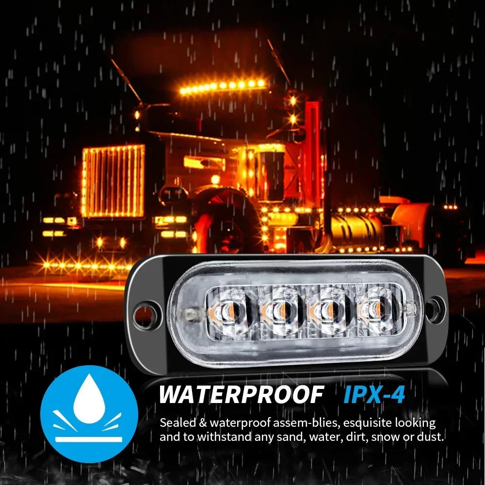 2PCS Warning Side Marker 12 24V Emergency Leds Truck