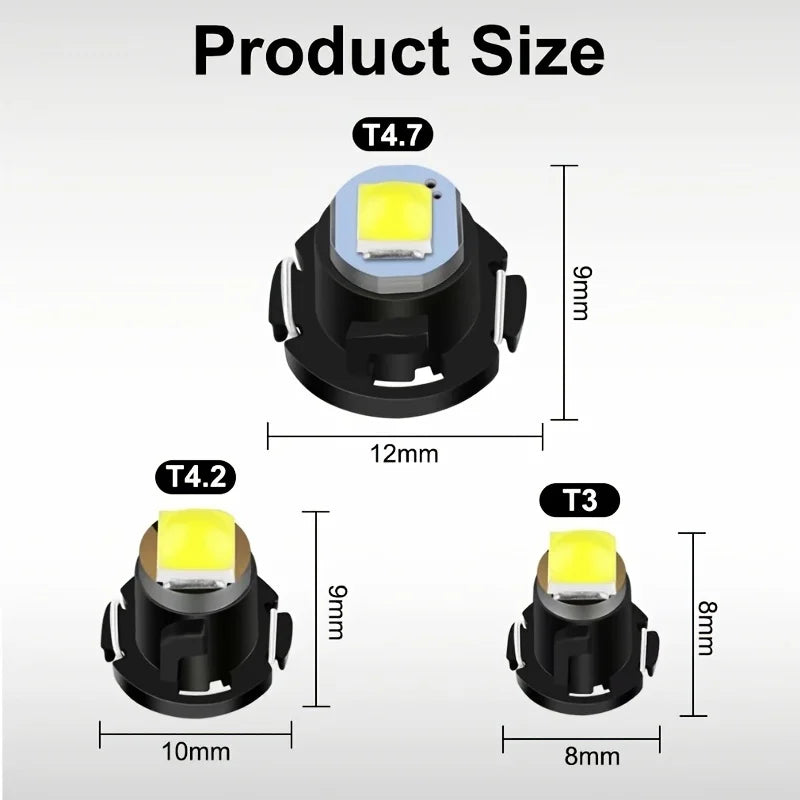 10PCS T3 t4.2 t4.7 Bulb Canbus Super Bright Interior